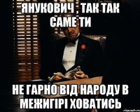 ЯНУКОВИЧ , ТАК ТАК САМЕ ТИ НЕ ГАРНО ВІД НАРОДУ В МЕЖИГІРІ ХОВАТИСЬ