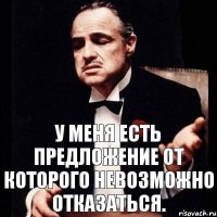 У меня есть предложение от которого невозможно отказаться.