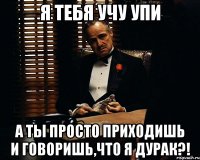 Я тебя учу УПИ а ты просто приходишь и говоришь,что я дурак?!