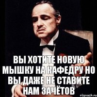 Вы хотите новую мышку на кафедру Но вы даже не ставите нам зачётов