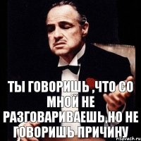 Ты говоришь ,что со мной не разговариваешь,но не говоришь причину