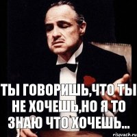 ты говоришь,что ты не хочешь,но я то знаю что хочешь...