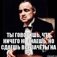 Ты говоришь, что ничего не знаешь, но сдаешь все зачёты на 5