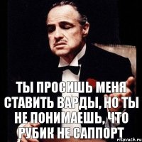 Ты просишь меня ставить варды, но ты не понимаешь, что рубик не саппорт