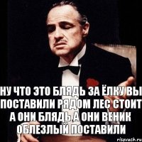 ну что это блядь за ёлку вы поставили рядом лес стоит а они блядь а они веник облезлый поставили