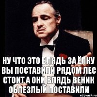 ну что это блядь за ёлку вы поставили рядом лес стоит а они блядь веник облезлый поставили