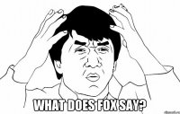  what does fox say?