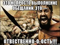 это не просто выполнение обещаний, это — ОТВЕСТВЕННО-О-ОСТЬ!!!