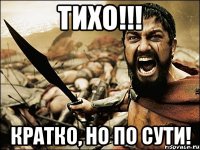 ТИХО!!! КРАТКО, НО ПО СУТИ!