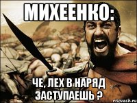 Михеенко: че, Лех в наряд заступаешь ?