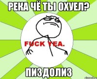 река чё ты охуел? пиздолиз