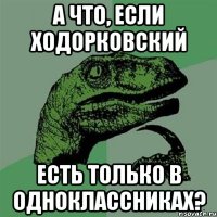 а что, если ходорковский есть только в одноклассниках?