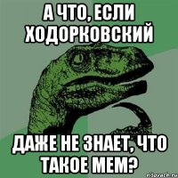 а что, если ходорковский даже не знает, что такое мем?