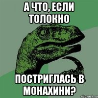 а что, если толокно постриглась в монахини?