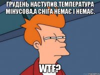 грудень наступив,температура мінусова,а сніга немає і немає. wtf?