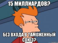 15 миллиардов? без входа в таможенный союз?