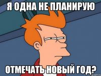 Я одна не планирую отмечать новый год?