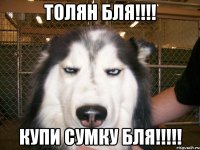 Толян бля!!!! купи сумку бля!!!!!