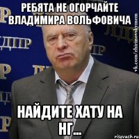 Ребята не огорчайте Владимира Вольфовича Найдите Хату на НГ...