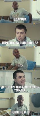 Здарова Играешь на Diamond RP? Че? Да это серв такой там Петров и Тони еще. Понятно 0_o