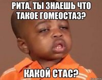 Рита, ты знаешь что такое Гомеостаз? Какой Стас?