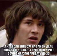  А что если Вильсур на самом деле никуда не уезжал, а просто не хочет со мной разговаривать до 25