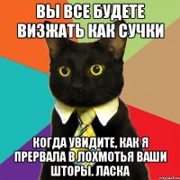 вы все будете визжать как сучки когда увидите, как я прервала в лохмотья ваши шторы. Ласка