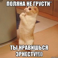 Поляна не грусти* Ты нравишься Эрнесту!!))