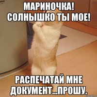 Мариночка! Солнышко ты мое! Распечатай мне документ...прошу.