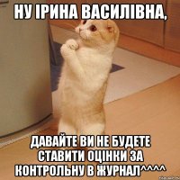 ну Ірина Василівна, давайте ви не будете ставити оцінки за контрольну в журнал^^^^