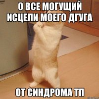 о все могущий исцели моего дгуга от синдрома ТП