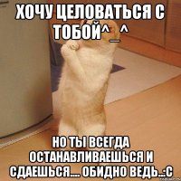 Хочу целоваться с тобой^_^ но ты всегда останавливаешься и сдаешься.... обидно ведь..:С