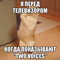 я перед телевизором когда показывают "Two Voices"