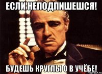 Если неподпишешся! Будешь круглы 0 в учёбе!