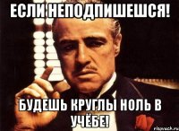 Если неподпишешся! Будешь круглы ноль в учёбе!