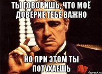 ты говоришь, что моё доверие тебе важно но при этом ты потухаешь