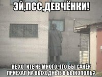 Эй,псс,девчёнки! Не хотите не много,что бы Санёк приехал на выходные в Быкополь?