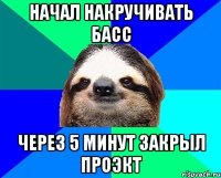 Начал накручивать басс через 5 минут закрыл проэкт