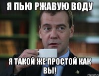 Я пью ржавую воду Я такой же простой как вы!