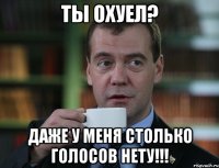 ТЫ ОХУЕЛ? ДАЖЕ У МЕНЯ СТОЛЬКО ГОЛОСОВ НЕТУ!!!