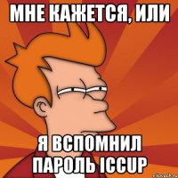 Мне кажется, или я вспомнил пароль Iccup