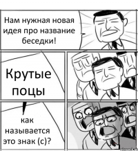 Нам нужная новая идея про название беседки! Крутые поцы как называется это знак (c)?