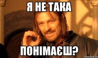 я не така понімаєш?