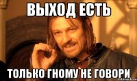 Выход есть Только гному не говори