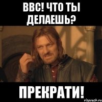 ВВС! Что ты делаешь? Прекрати!