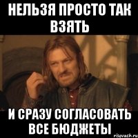 нельзя просто так взять и сразу согласовать все бюджеты