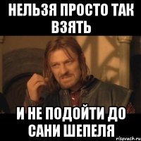 Нельзя просто так взять и не подойти до Сани Шепеля