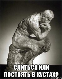  Слиться или постоять в кустах?