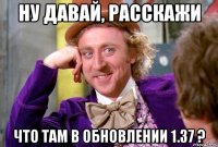 Ну давай, расскажи Что там в обновлении 1.37 ?