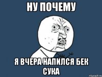 ну почему я вчера напился БЕК СУКА